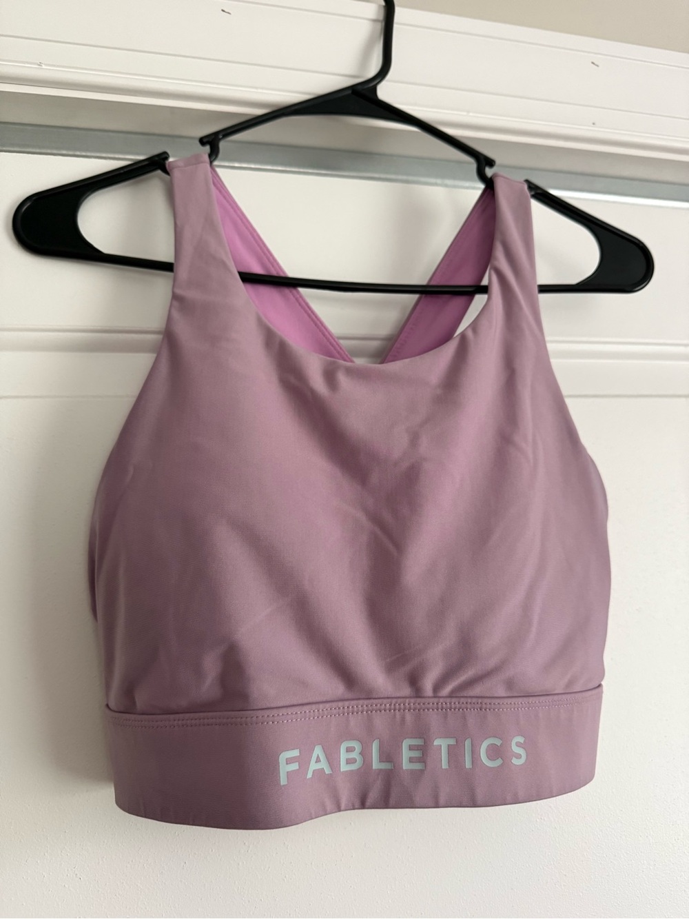 Fabletics Dusty Pink High-Neck Sports Bra